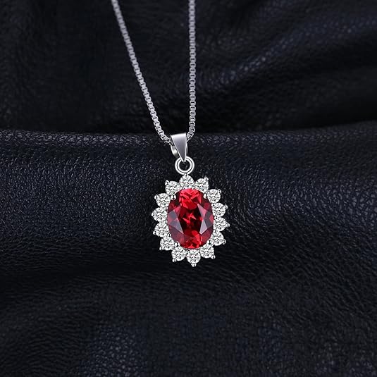 Classic Ruby Halo Collier | Or Blanc