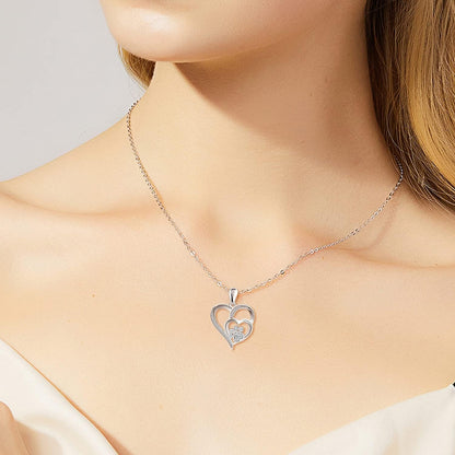 Collier Patte et Cœur en Argent Sterling avec Zircone