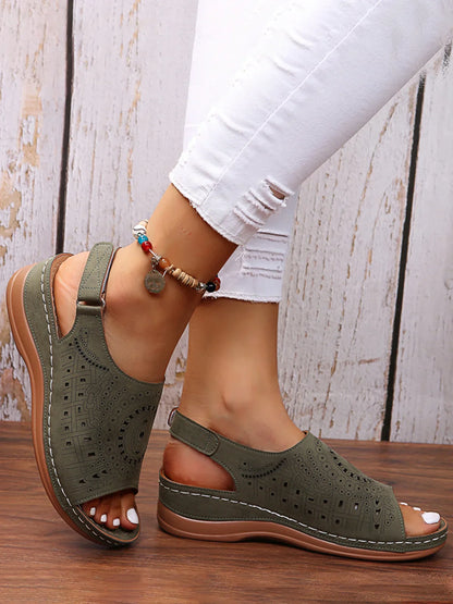 Laura – Sandales vintage avec imprimé ethnique pour femme