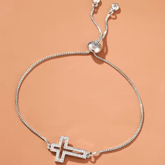 Bracelet Croix strass élégant