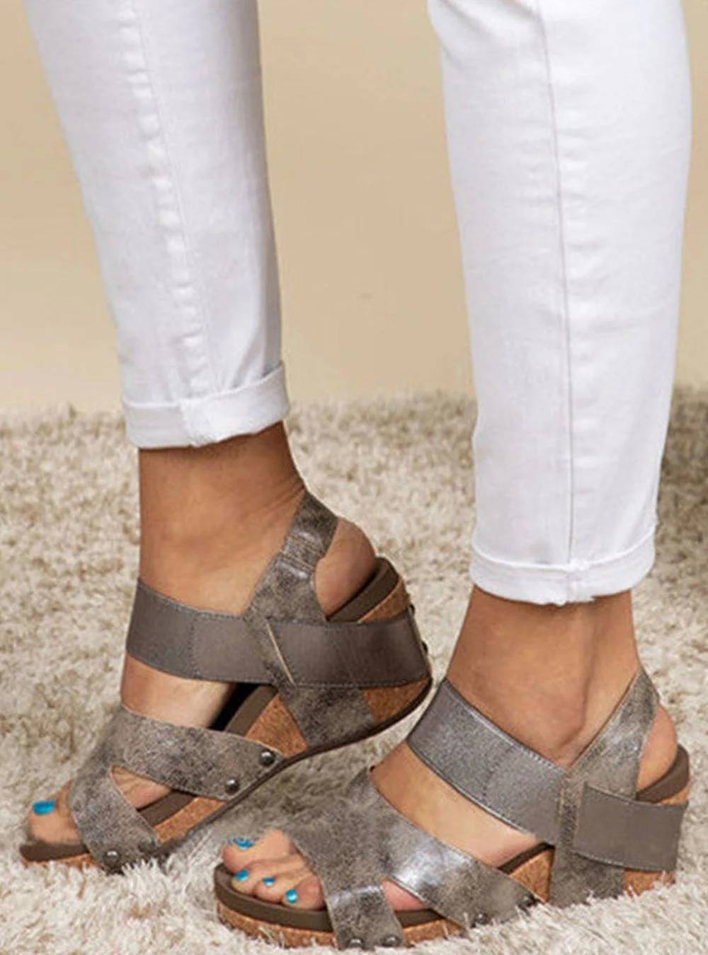 Victoria – Sandales à coin et bout ouvert pour femme