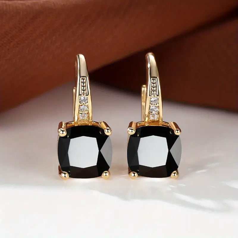 Boucles d'oreilles cercles en pierre de saphir mystique | Or