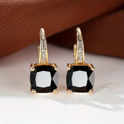 Boucles d'oreilles cercles en pierre de saphir mystique | Or