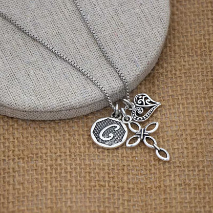 Collier Croix et cœur avec initiale