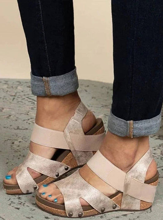 Victoria – Sandales à coin et bout ouvert pour femme