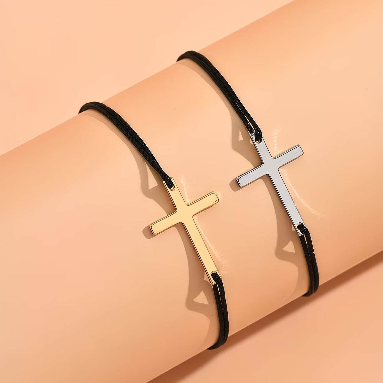 Bracelet couple Croix tressée