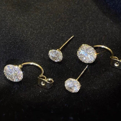 Boucles d'oreilles double termination avec zircones