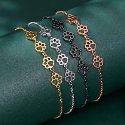 Bracelet Empreinte Patte en Argent Sterling – Taille Réglable