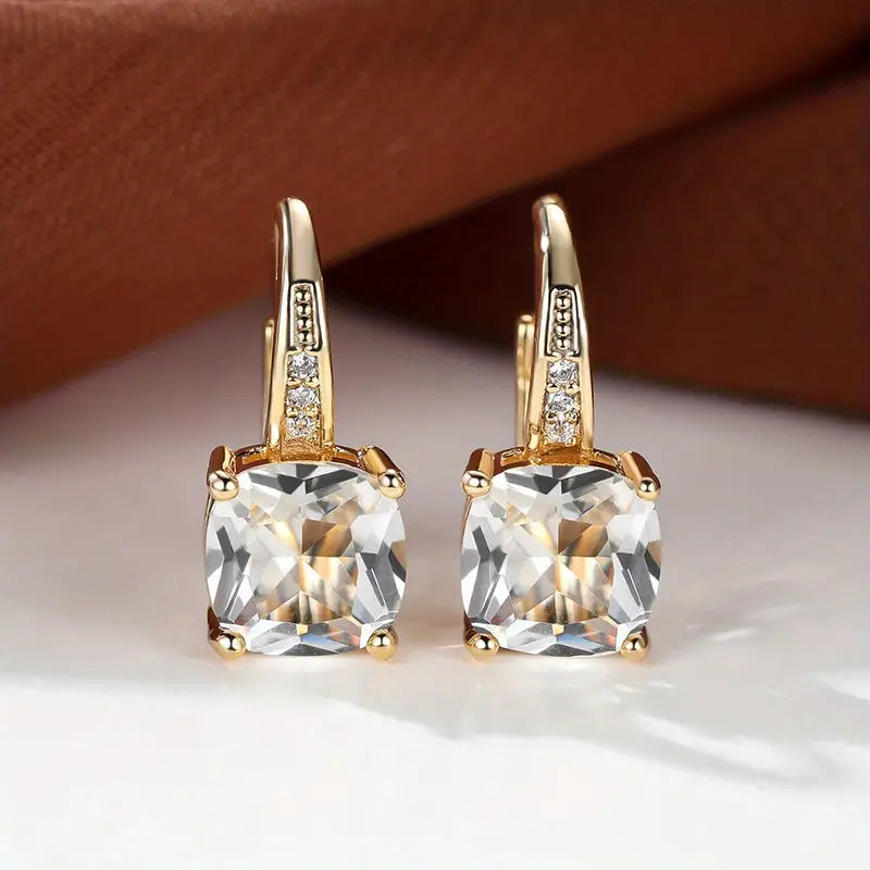 Boucles d'oreilles cercles en pierre de saphir mystique | Or