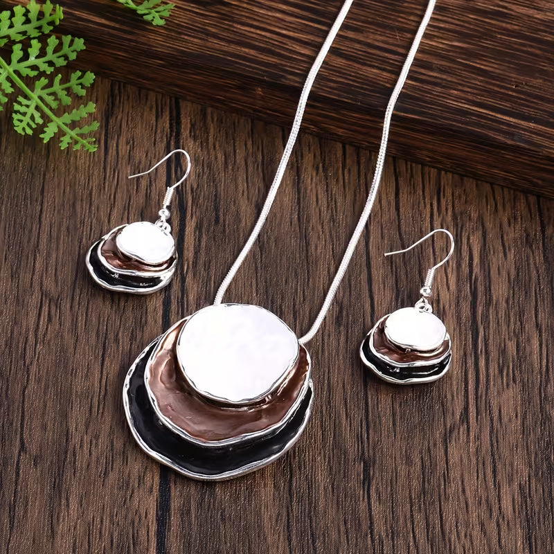 Ensemble collier et boucles d'oreilles bohème émaillé