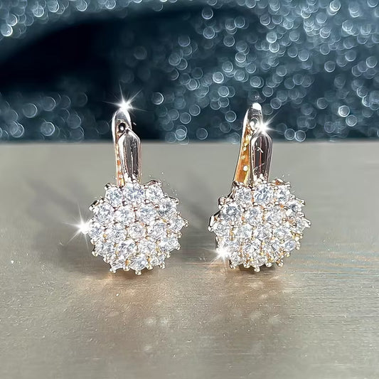 Boucles d'oreilles pendantes élégantes de luxe en zirconite