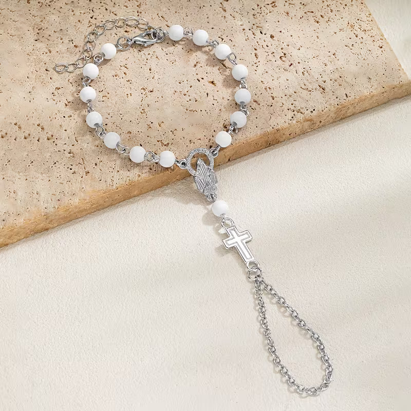 Bracelet chapelet Croix gothique