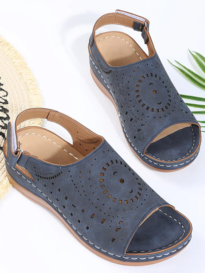 Laura – Sandales vintage avec imprimé ethnique pour femme