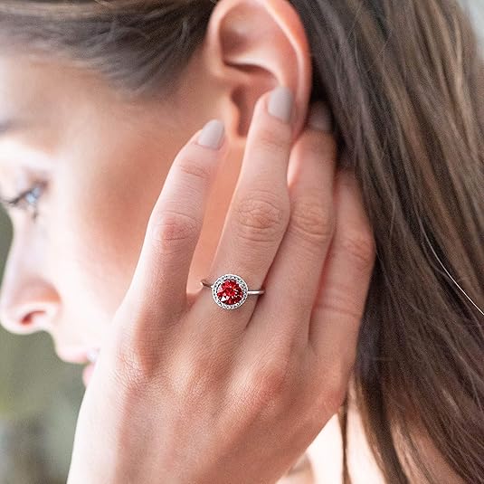 Crimson Glow Bague Promesse Rubis | Or Blanc