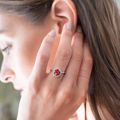 Crimson Glow Bague Promesse Rubis | Or Blanc