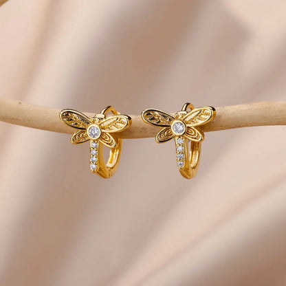 Boucles d'oreilles Cercles Animal Cristal