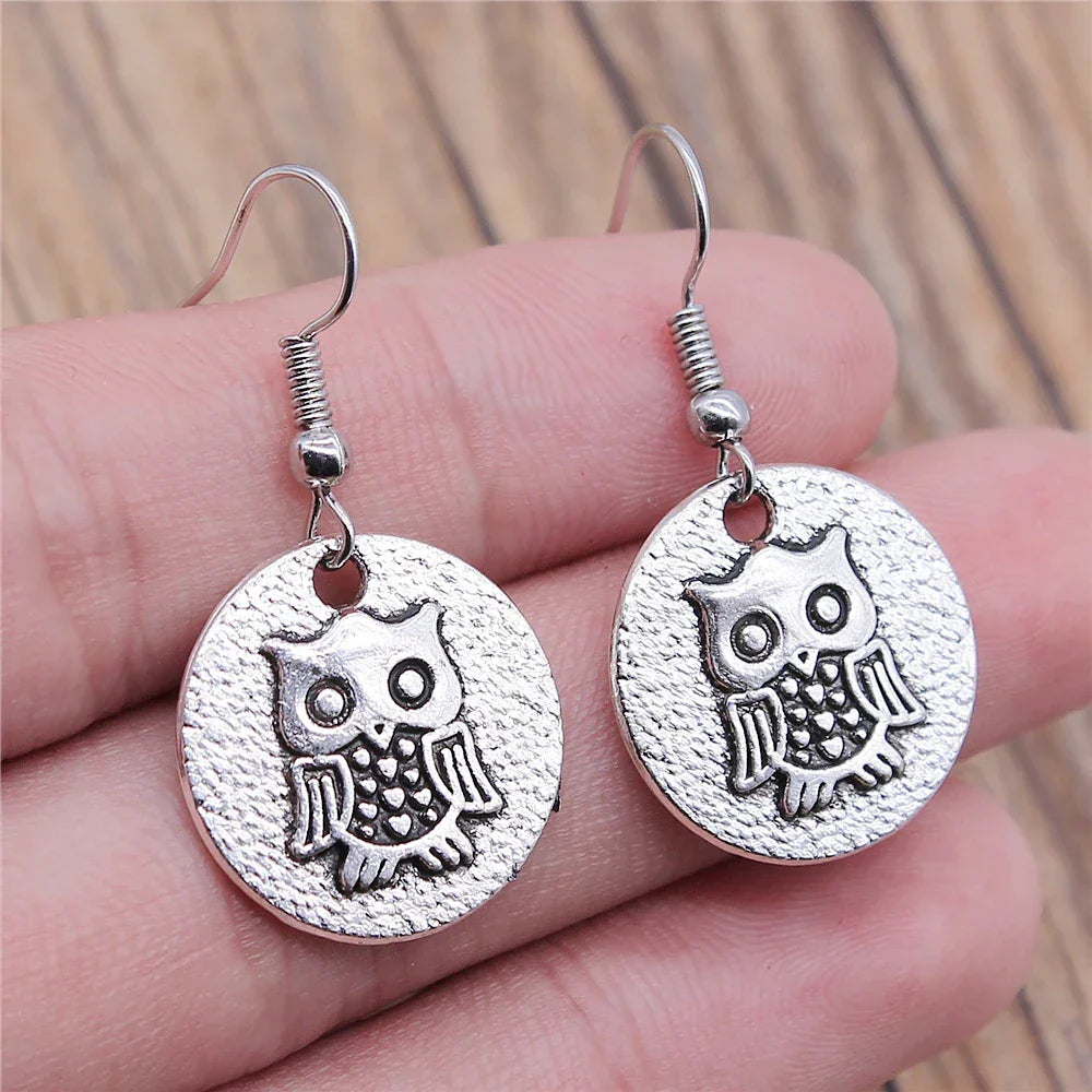 Boucles d'oreilles Tomettes Hibou Bohème Vintage