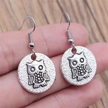 Boucles d'oreilles Tomettes Hibou Bohème Vintage