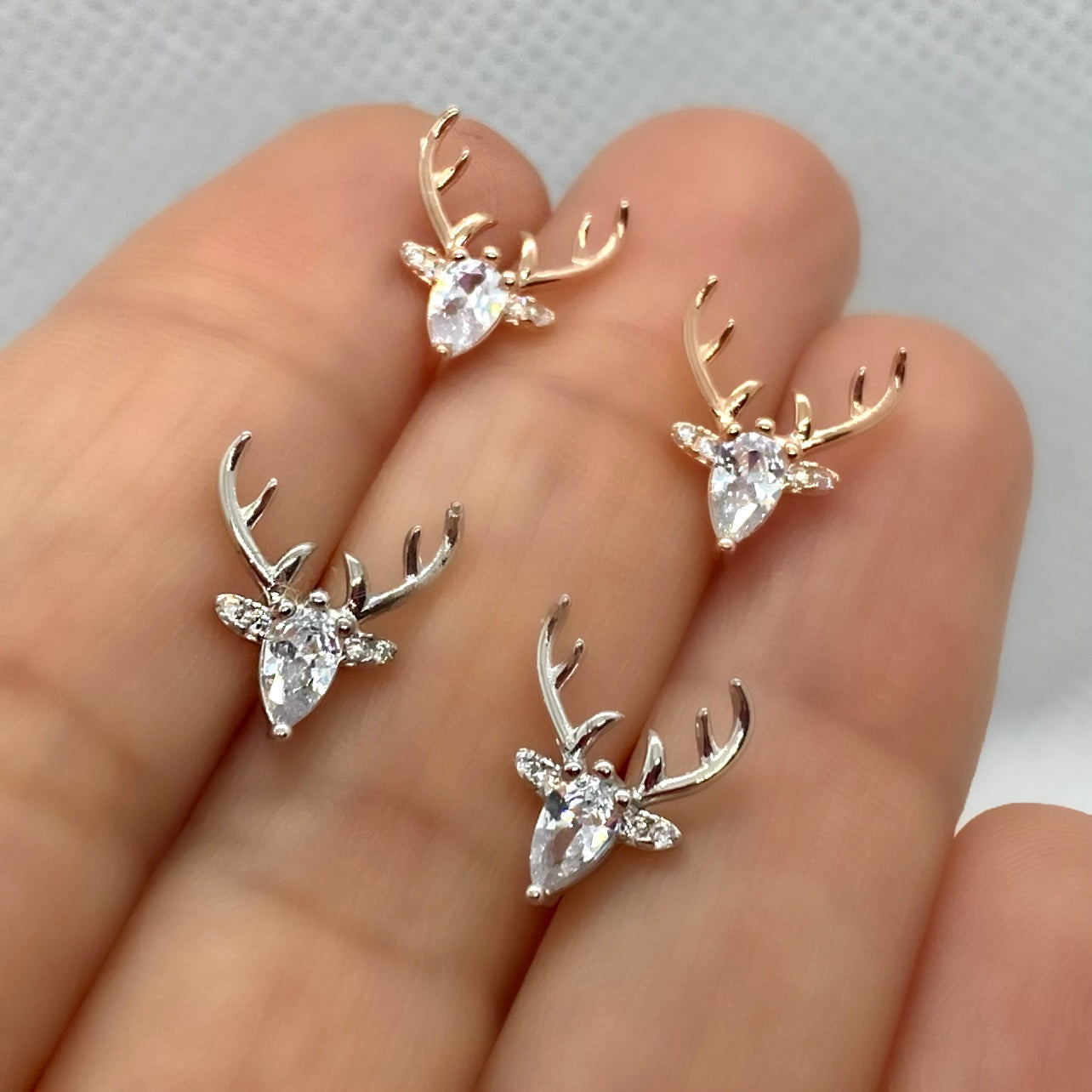 Boucles d'oreilles Bois avec Zircon Clair