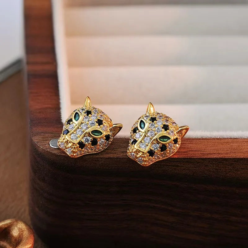 Boucles d'oreilles Tomettes Léopard Coloré Cristal