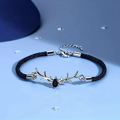 Bracelet Cœur Bois de Cerf avec Zircon