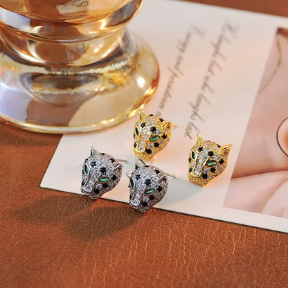 Boucles d'oreilles Tomettes Léopard Coloré Cristal