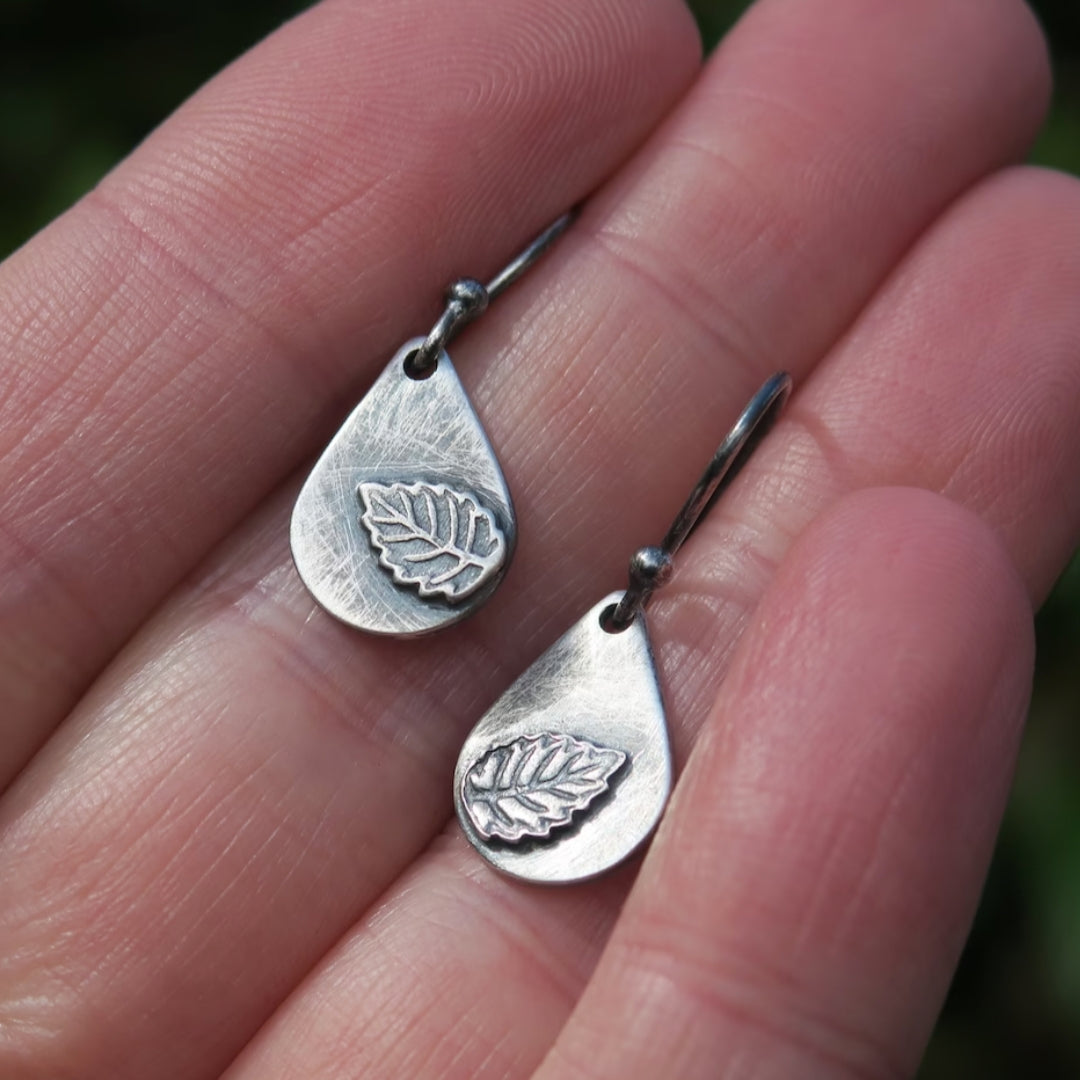 Boucles d'Oreilles Feuille Argent