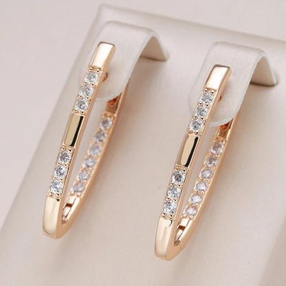 Boucles d’Oreilles Élégantes en Zircon Doré