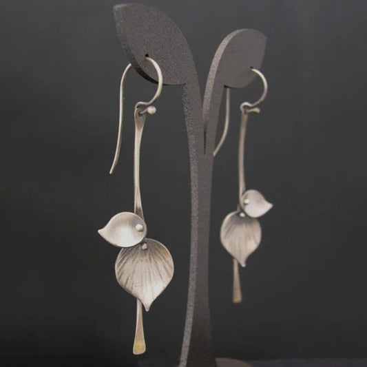 Boucles d'Oreilles Feuille Argent Boho