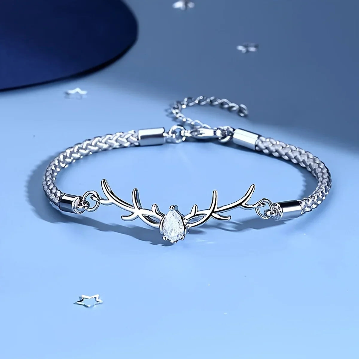 Bracelet Cœur Bois de Cerf avec Zircon