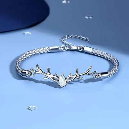 Bracelet Cœur Bois de Cerf avec Zircon