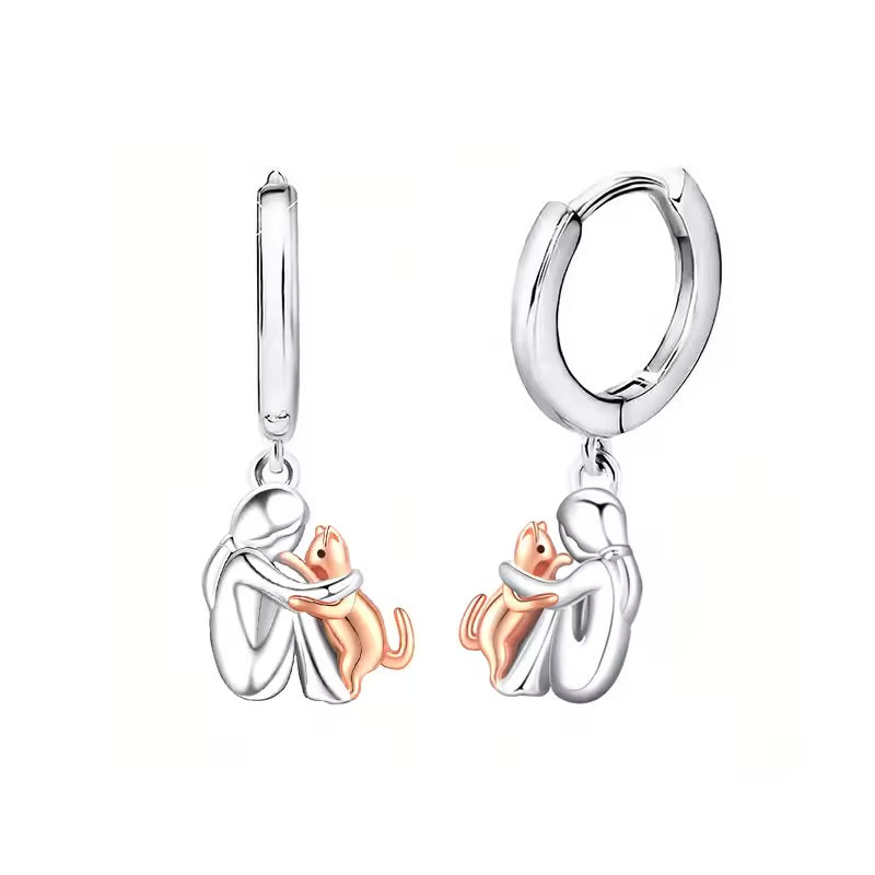 Collier Pendentif Câlin Chat avec Boucles d'oreilles Offertes – Offre à Durée Limitée