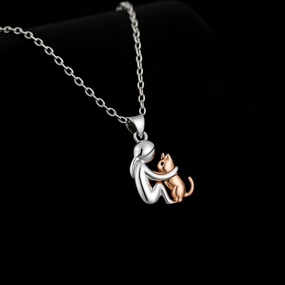 Collier Pendentif Câlin Chat avec Boucles d'oreilles Offertes – Offre à Durée Limitée