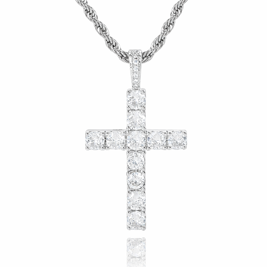 Collier Croix | Or Blanc