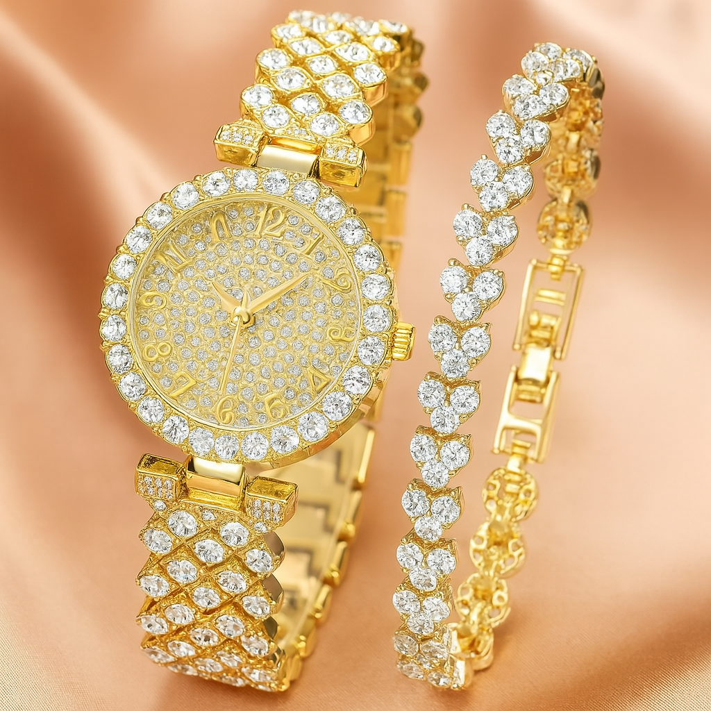 Set Montre et Bracelet Luxe Radiance | Or