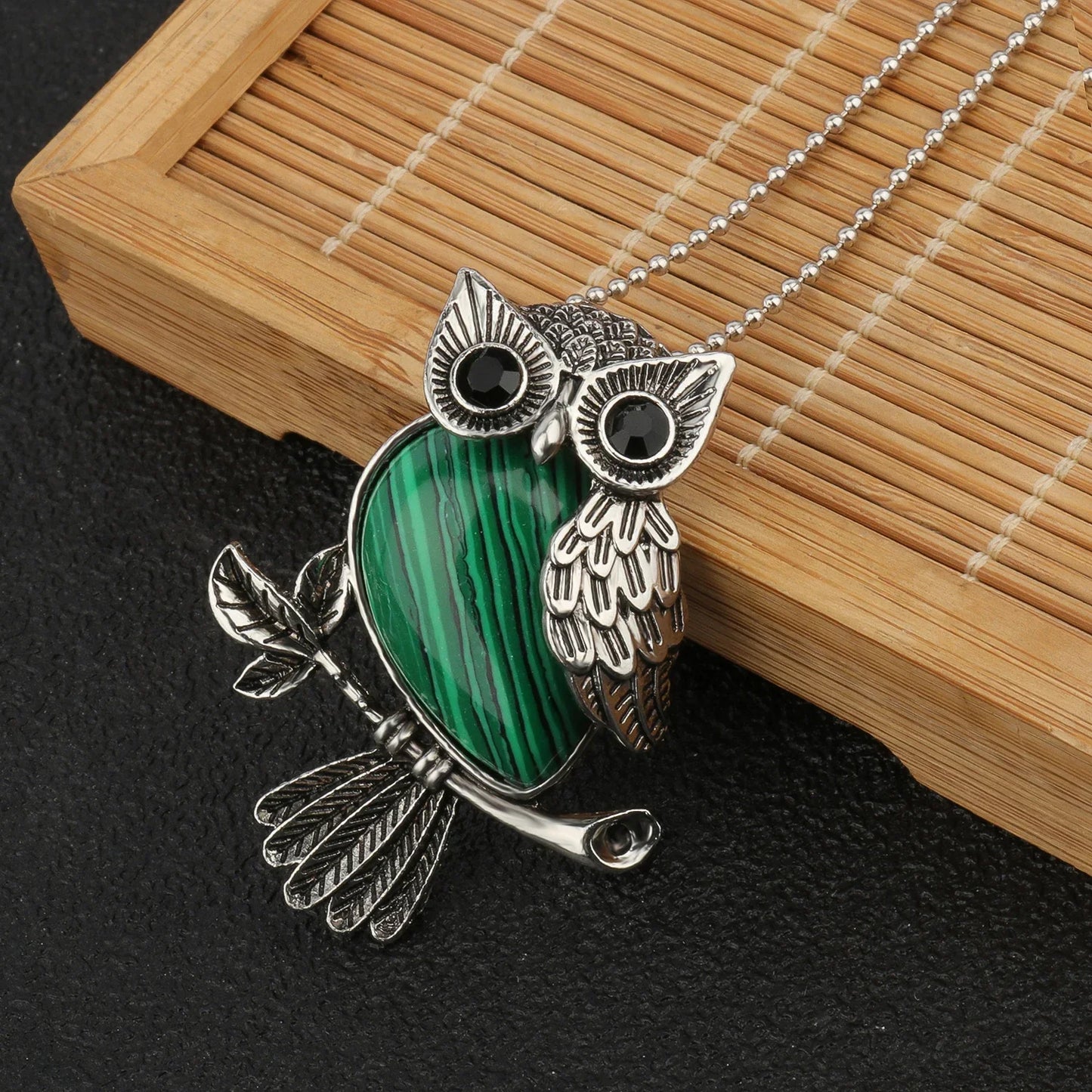Collier Pendentif Sagesse Hibou Cristal