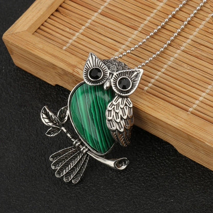 Collier Pendentif Sagesse Hibou Cristal