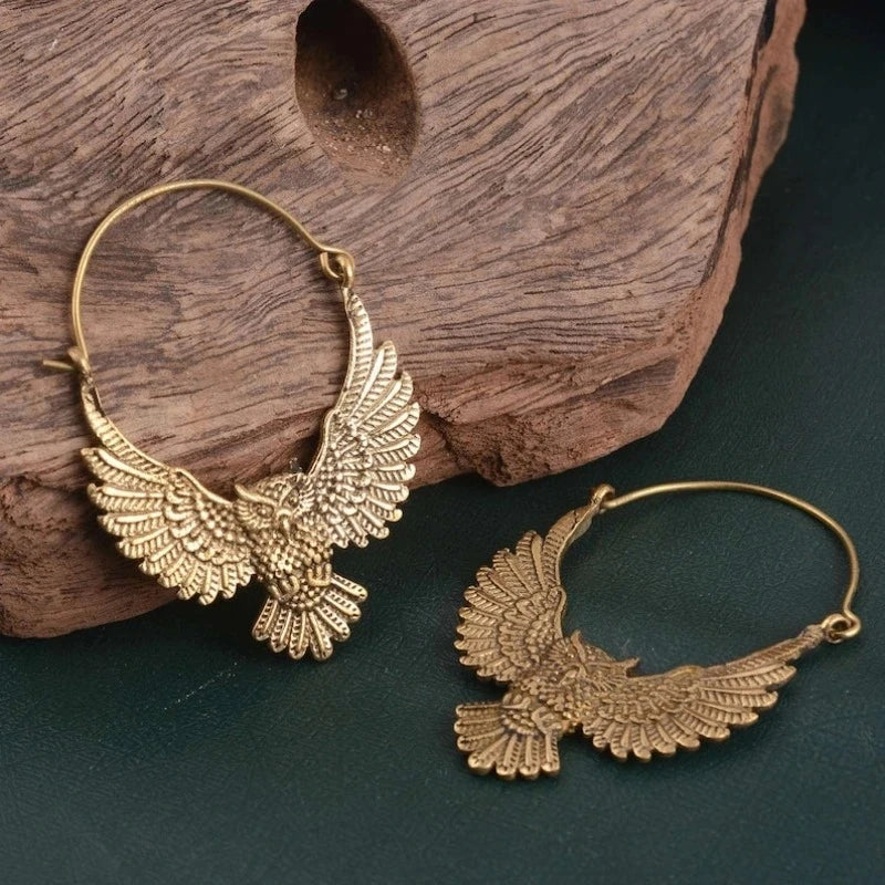 Boucles d'oreilles Tomettes Hibou Bohème Vintage