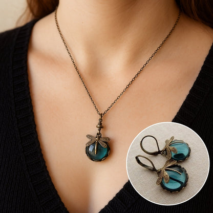 Magnifique Collier Libellule Vintage avec Boucles d'oreilles Offertes – Offre à Durée Limitée