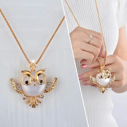 Collier Pendentif Sagesse Hibou Opale