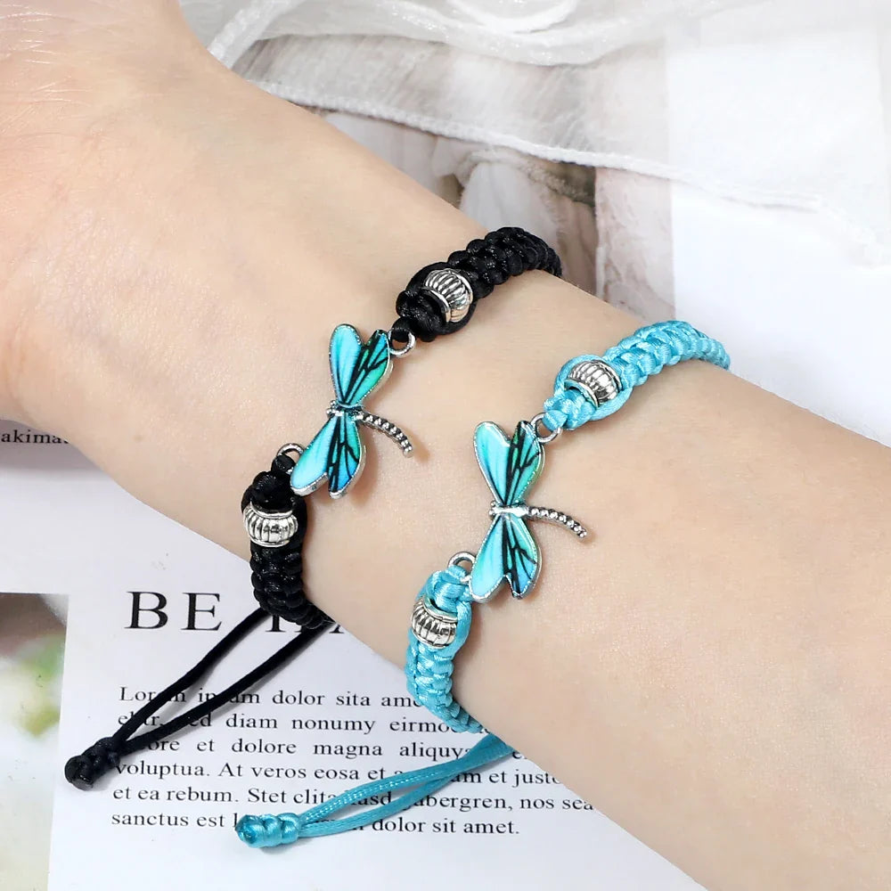 Bracelet Tissé Main Rêves de Libellule