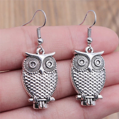 Boucles d'oreilles Tomettes Hibou Bohème Vintage