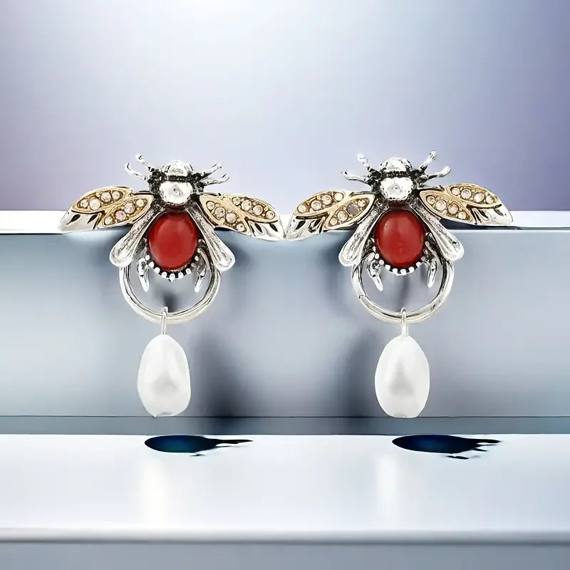 Boucles d'oreilles Tomettes Abeille Vintage