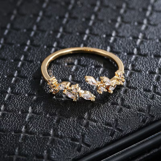 Bague élégante ajustable en zirconite