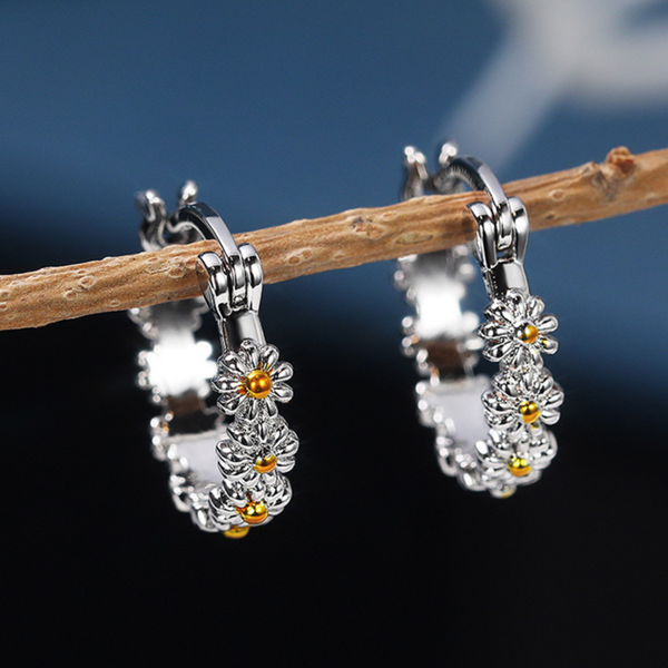 Boucles D’Oreilles Muguet Argent 925 – Zircone Cubique Plaqué Platine – Symbole Bonheur & Élégance