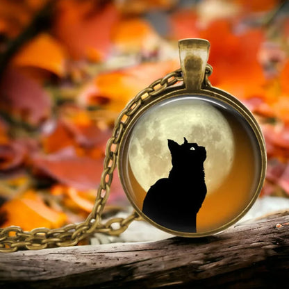 Collier Pendentif Animal Totem Esprit de la Forêt en Verre