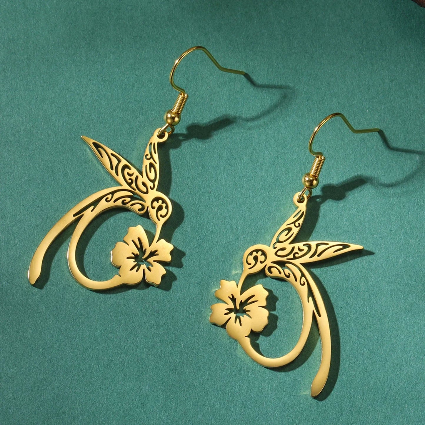 Boucles d'oreilles Colibri Esprit Acier Inoxydable