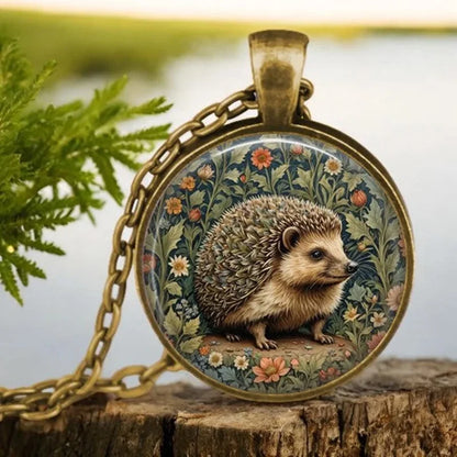 Collier Pendentif Animal Totem Esprit de la Forêt en Verre