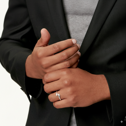 Bague étreinte ajustable en argent