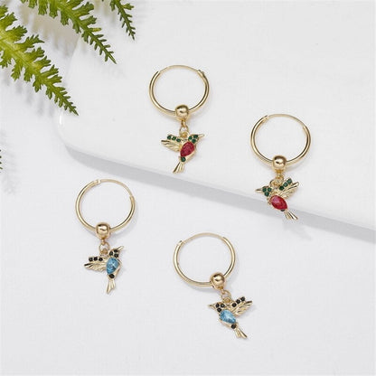 Boucles d'Oreilles Colibri Volant Édition Limitée avec Incrustation Zirconia